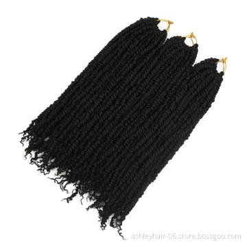 OEM 18 Inch Pre-looped Fluffy Spring Passion Crochet Synthetic Hair Bomb Twist